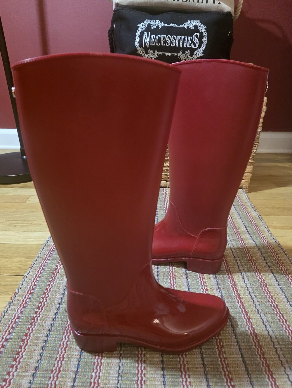 Roberto Cavalli Women's Red Gloss Rain Boots